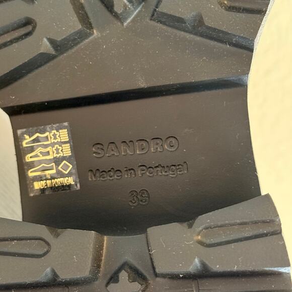 Sandro Paris Chelsea Ankle Boots Platform Black Leather Size 39 (US 8) - Picture 13 of 14